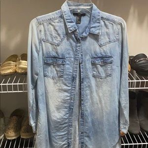 Denim button down dress